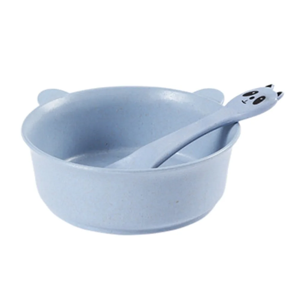 

2Pcs/set Baby Dishes Cartoon Food Storage Bowl Spoon Set for Kids Children Tableware Eco-friendly Dinnerware Feeding