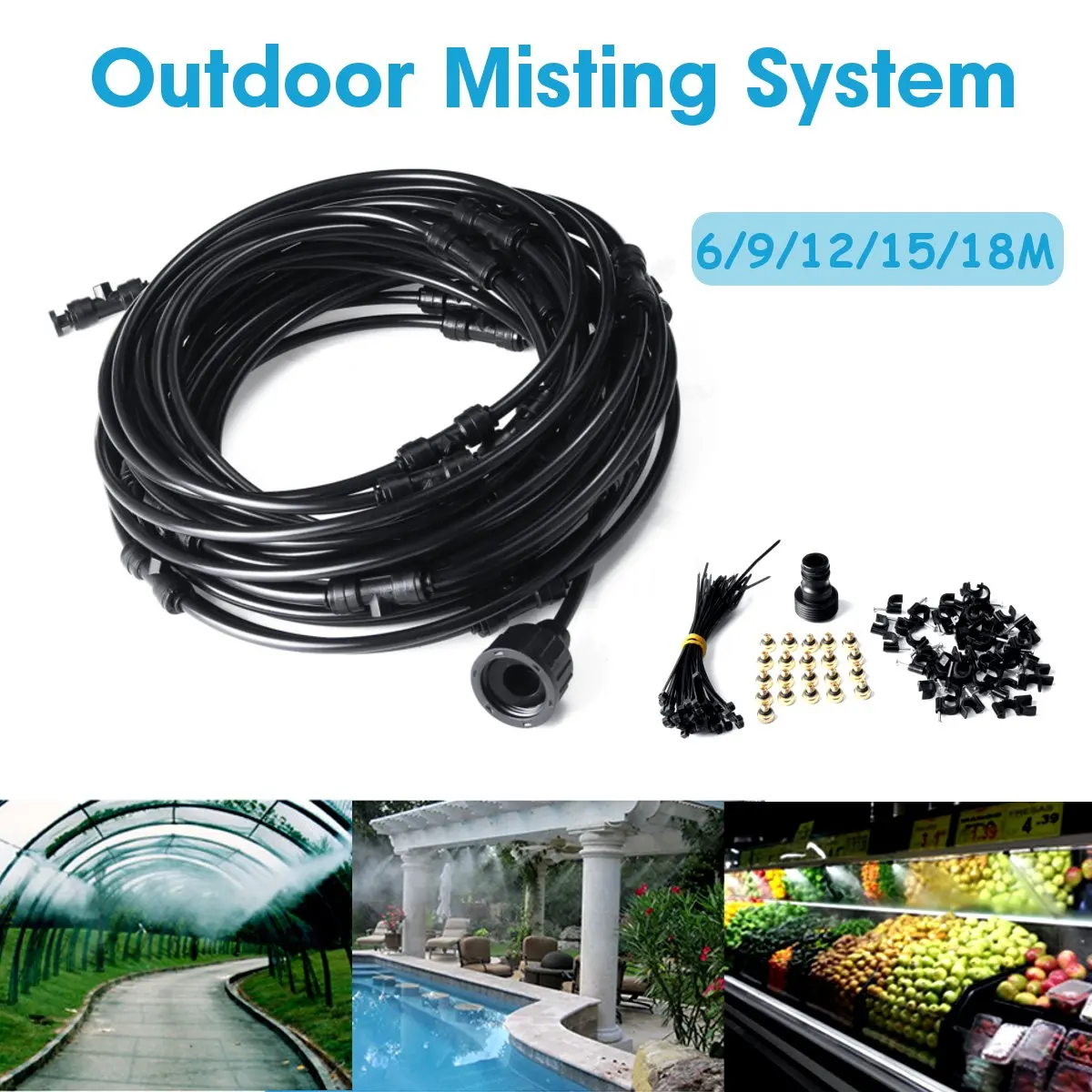

6/9/12/15/18M High Pressure Booster Diaphragm Water Pump Sprayer For Outdoor Cooling System