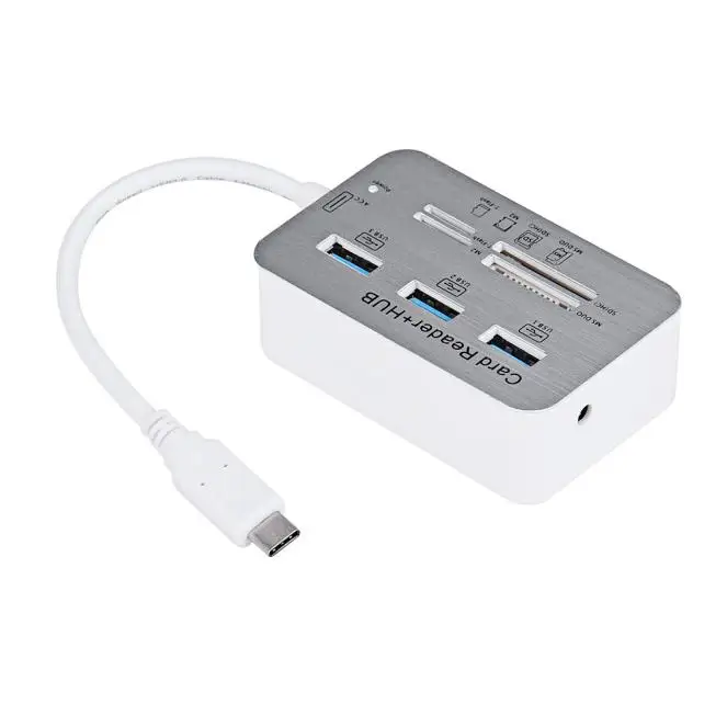 CEL Тип C 3 алюминиевый порт USB 3,0 концентратор с MS SD M2 TF Multi-In-1 кард-ридер для MacBook mar1