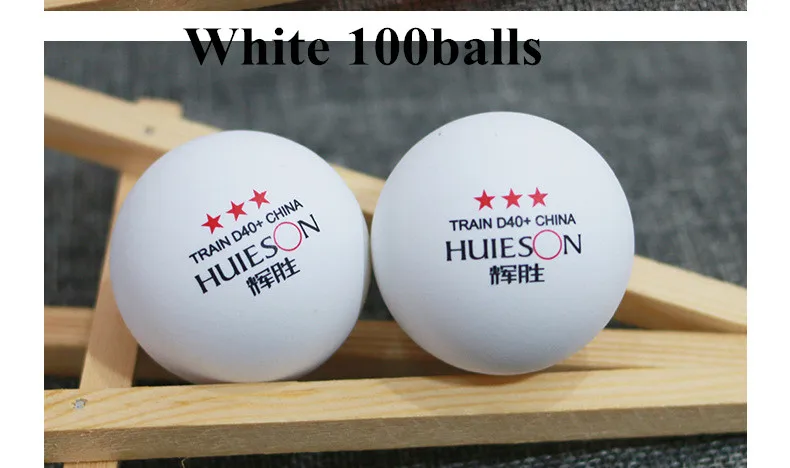 100 шт./лот, 3 звезды, материал, белые оранжевые мячи для настольного тенниса, 40+ АБС-пластик, мячи для пинг-понга - Цвет: white 100balls