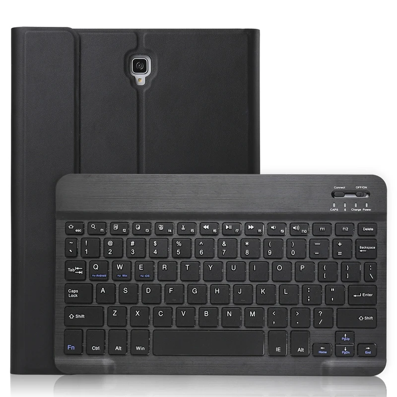 Корпус клавиатуры Bluetooth, кнопка материала Abs, износостойкая искусственная кожа, 360 градусов Защита клавиатуры не повреждена, Подходит F - Цвет: Black