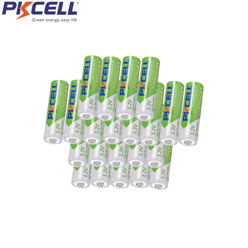 24 шт. PKCELL AA 2200mAh 1 2 V NIMH перезаряжаемые батареи aa v LSD Аккумуляторы для цифровой