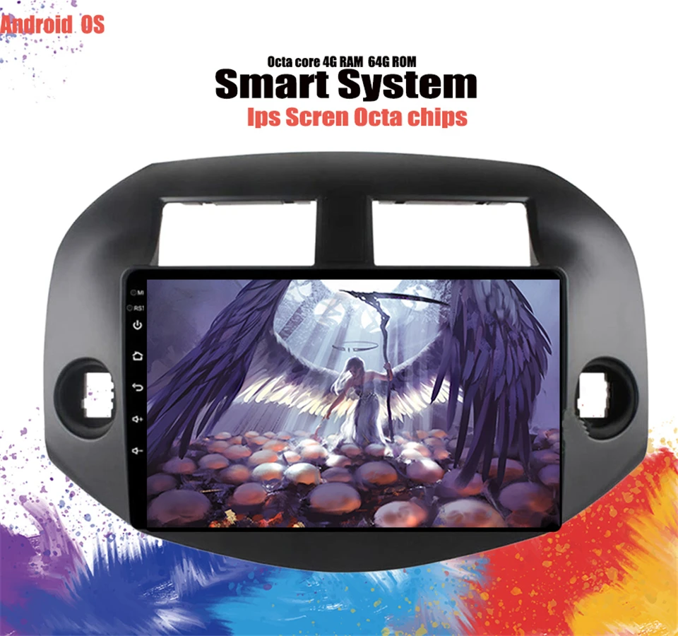 

4+64G Android 9.1 car dvd player for Toyota RAV4 Rav 4 2007 08 2009 2010 2011 2 din 1024*600 car dvd gps wifi Dsp Tape Recorder