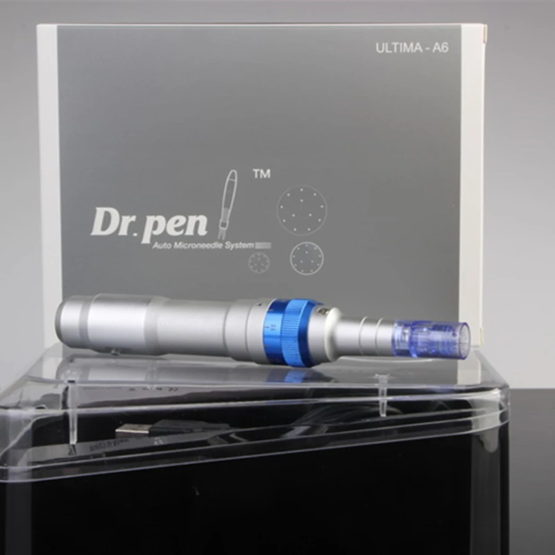 Профессиональный Dr. ручка Ultima A6 Microneedling ручка Беспроводной Электрический Уход за кожей ящик для инструментов с 2 предмета 12-контактный Derma иглы картриджа