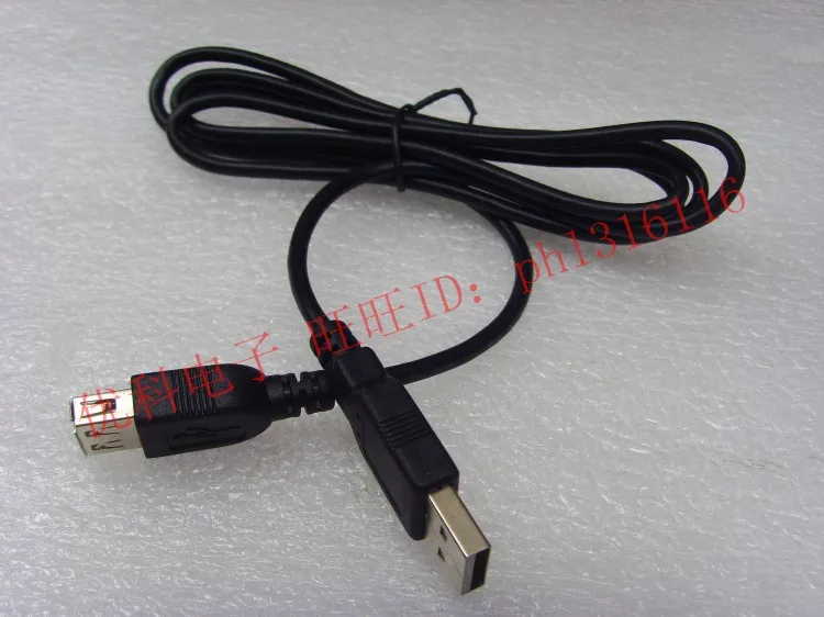 Free shipping USB 2.0 extension cord USB male to female black 2628AWG