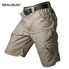 SEAUSLIM мужские летние повседневные шорты мужские военные карго хлопковые шорты новые армейские камуфляжные тактические Короткие брюки LQ-TX-02
