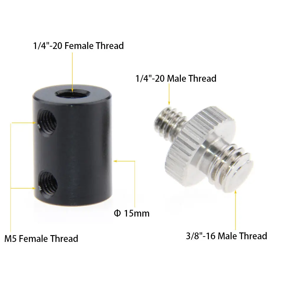 CAMVATE 15mm Micro Rod with 38 Male to 14 Female Thread 2cm Length (1)