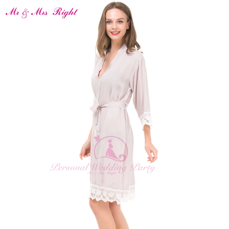 Newest Sexy Attractive Robe Kimono Style font b Wedding b font Short Cotton Lace Robe Bathrobe