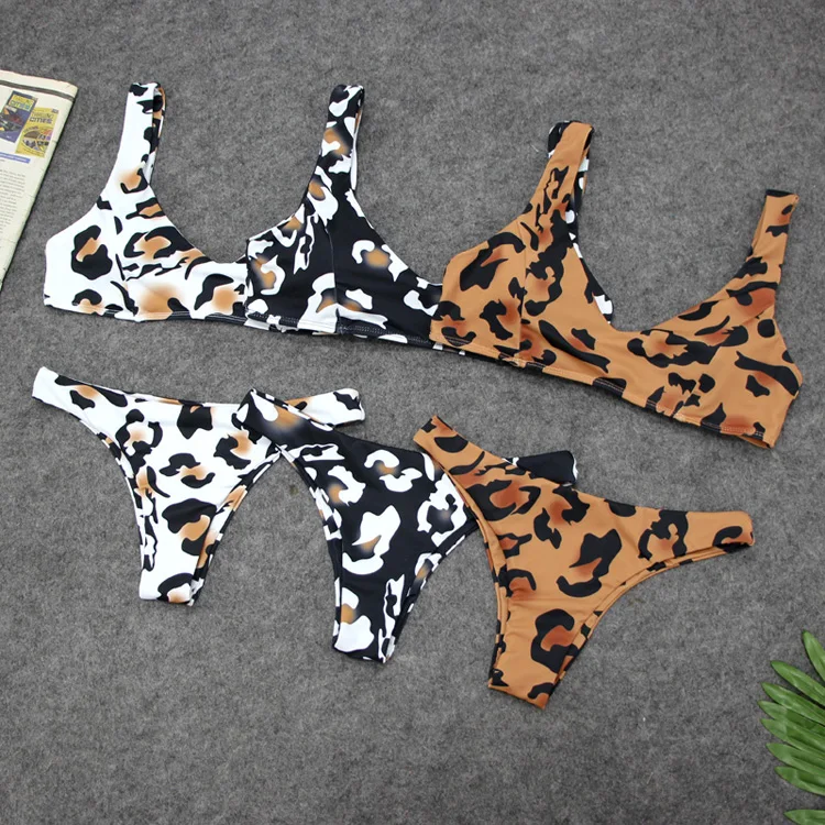 

Bikinis 2019 Mujer Biquini Maillot De Bain Femme Bathing Suit Women Sexy Leopard Print Swimsuit Swimwear Bikini Push Up