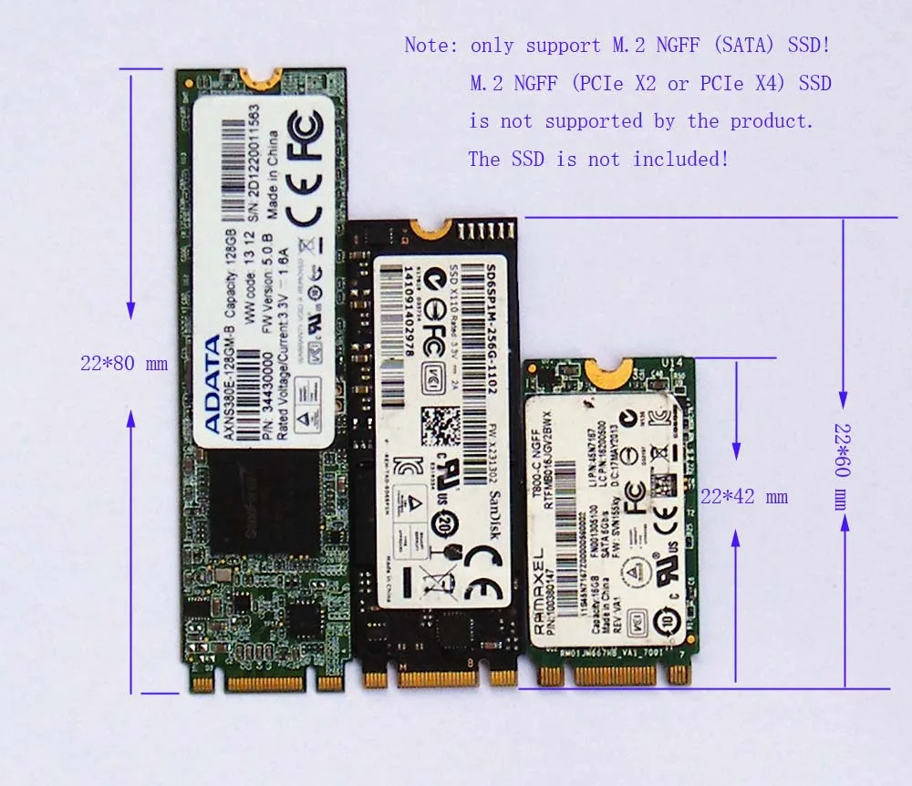 2,5 дюймов SATA 3 для M.2 NGFF(SATA) SSD адаптер карты с 7 мм Толщина чехол