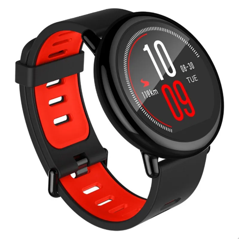 Xiaomi Huami Amazfit спортивные часы в реальном времени gps ГЛОНАСС монитор сердечного ритма Импульсный керамический Bluetooth 4,0 ble+ WiFi спортивные часы - Цвет: Черный