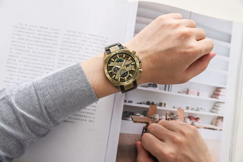 Relogio Masculino дропшиппинг мужские водонепроницаемые кварцевые наручные часы с хронографом TEMEITE медь Бизнес повседневные часы мужские часы