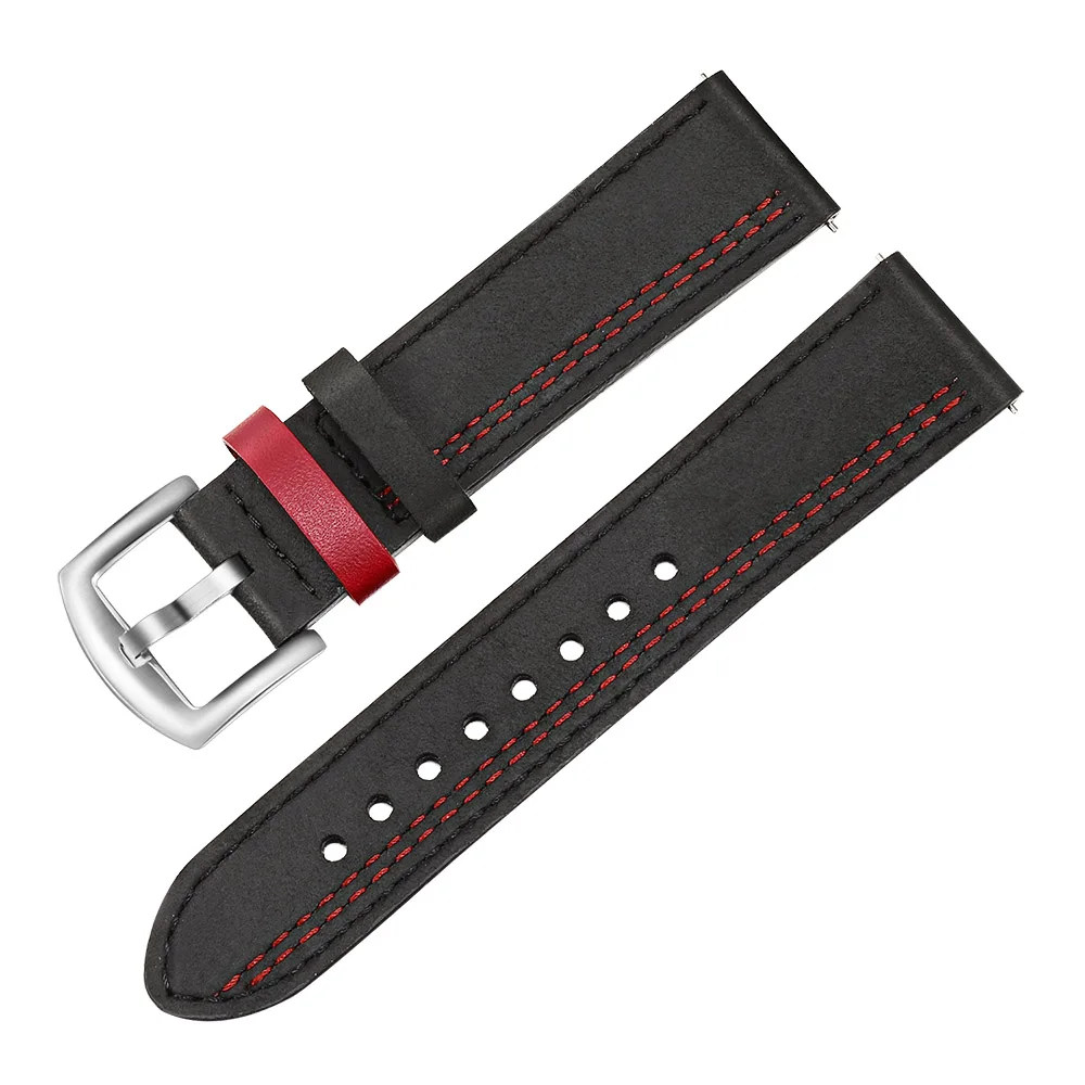 Двухцветный ремешок из натуральной кожи для Garmin Vivoactive3/Vivomove/Forerunner 645/Music Quick Release Watch Band