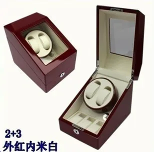 

2+3 wine red watch winder box Motor Automatic Rotation Display Box