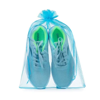 

200pcs 30*40cm Transparent Solid Color Organza Yarn Bag with Drawstring Large Portable Gift Pouches wen6084