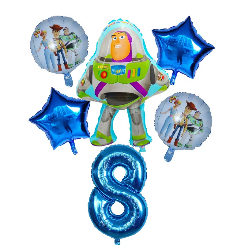 6 шт./компл. игрушка воздушные шары с Баззом лайтером с персонажами из мультфильмов из фольги гелиевый 30 дюймов номер синие шары История 4 с днем рождения воздушные шары - Цвет: Сливовый