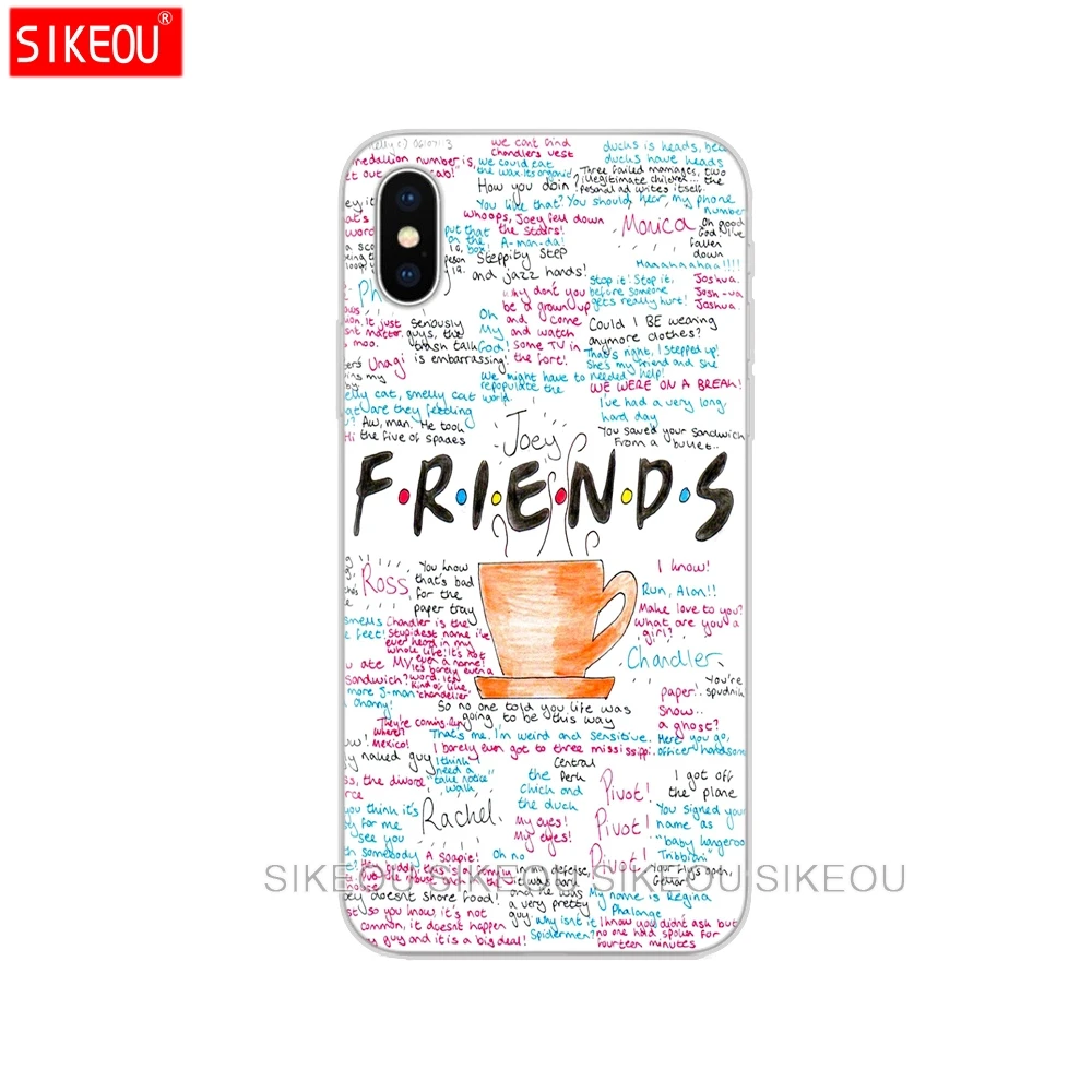 Силиконовый чехол для телефона Iphone 6X8 7 6s 5 5s SE 2020 Plus 10 XR XS MAX 11 pro бампер друзья ТВ