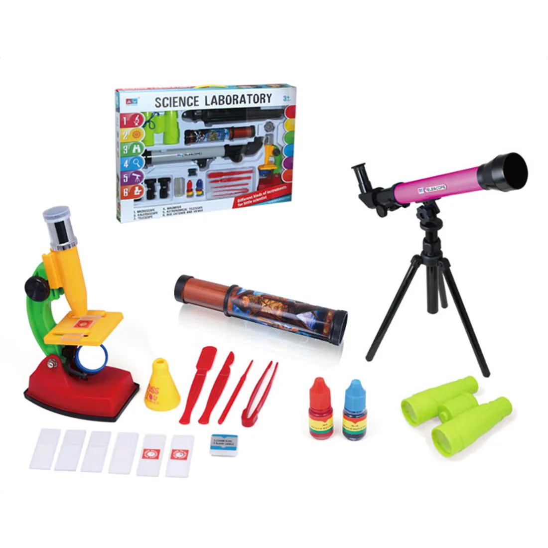 

Surwish 60X30mm Small Astronomical Kaleidoscope 150 Times Microscope Telescope Set