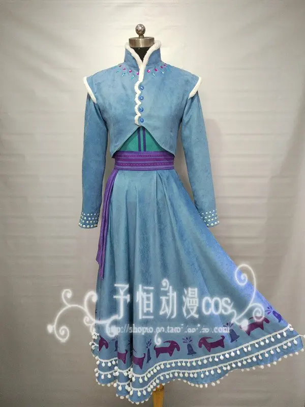 Movie Princess Anna Cosplay Costume Halloween Costume Olaf