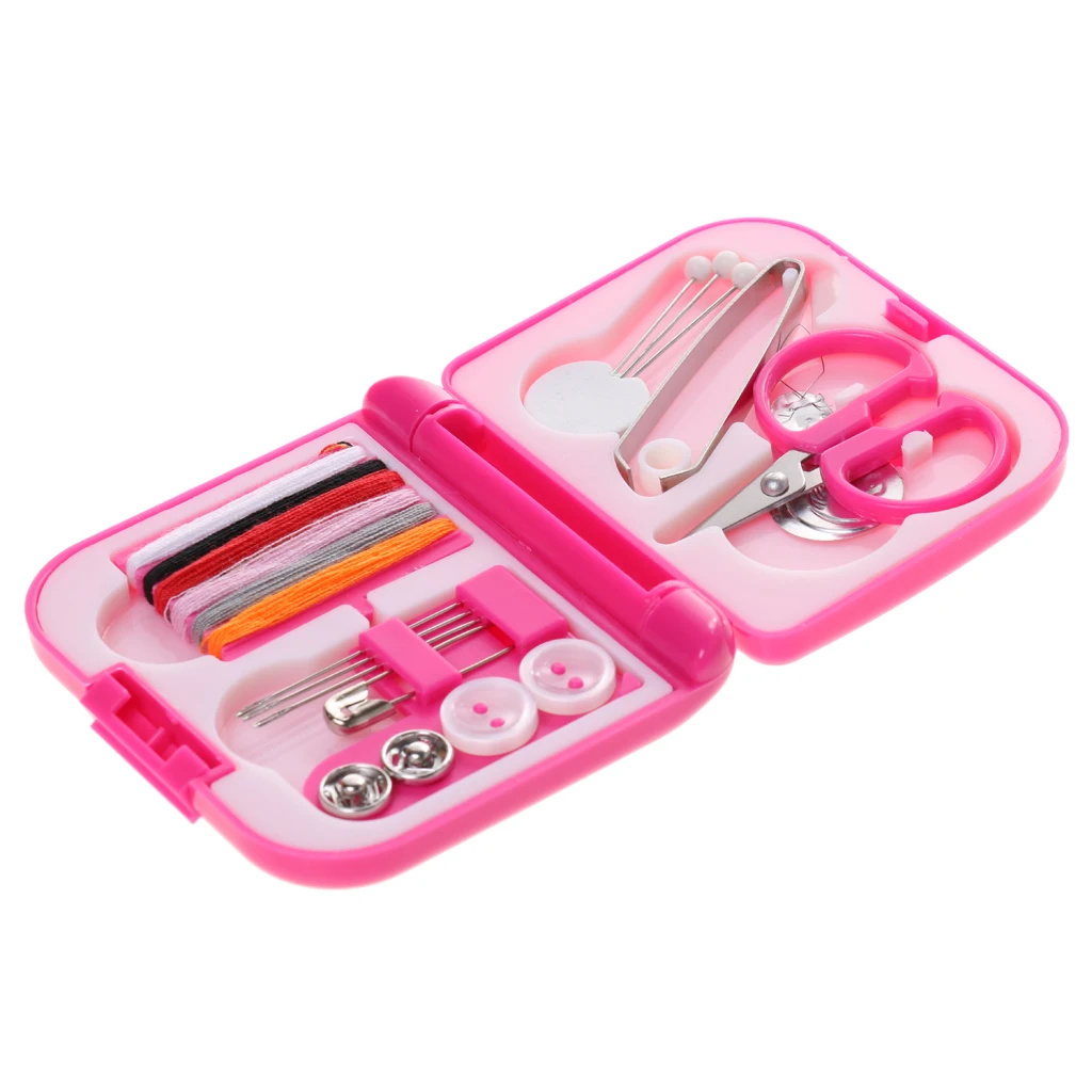 Portable Travel Sewing Kits Box Blue/Red Craft Accessories For Every Household