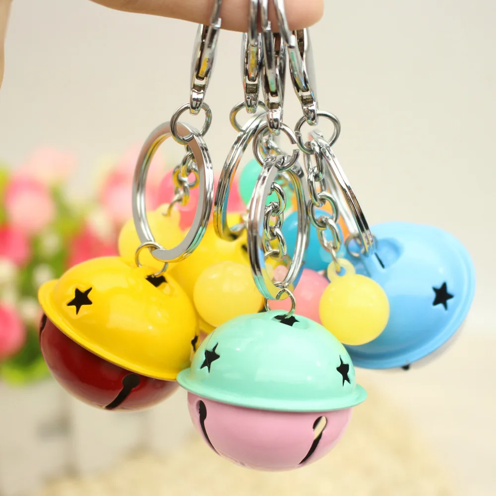 

12pcs/lot Zinc Alloy Key Chain Bell for Car Bag Trendy Style Mix Multiple Color KeyRing KeyChain