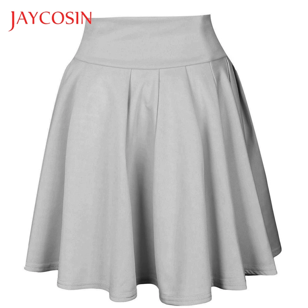 JAYCOSIN вечерние мини-юбки для девушек, летняя женская короткая юбка, повседневное бальное платье с однотонным рисунком