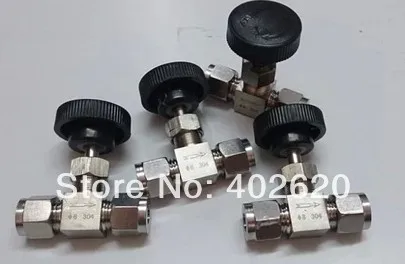 

2pcs/lots US standard type, 4mm sizes stainless steel two way Needle ball valve, SS304 ball valve