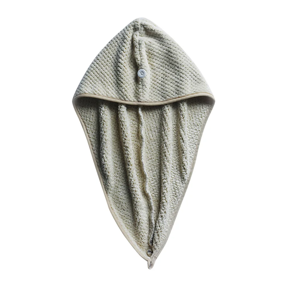 Khaki Коралловая супер впитывающая Крышка для душа быстросохнущее полотенце тюрбан полотенце для взрослых Kids HG99 - Цвет: Khaki