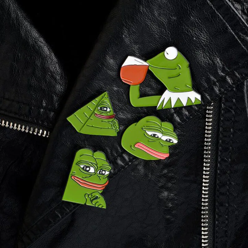 Высокое качество Мультфильм Лягушка Pepe Для мужчин и женская брошь бейджиковые значки популярные Кнопки одежда джинсовая куртка рюкзак Детский подарок