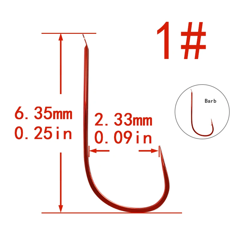 100 шт. рыбалка воблеры рыболовные принадлежности крючки поплавок приманки рыболовные крючки приманки воблеры для рыбалки карп - Цвет: Red Barbed1