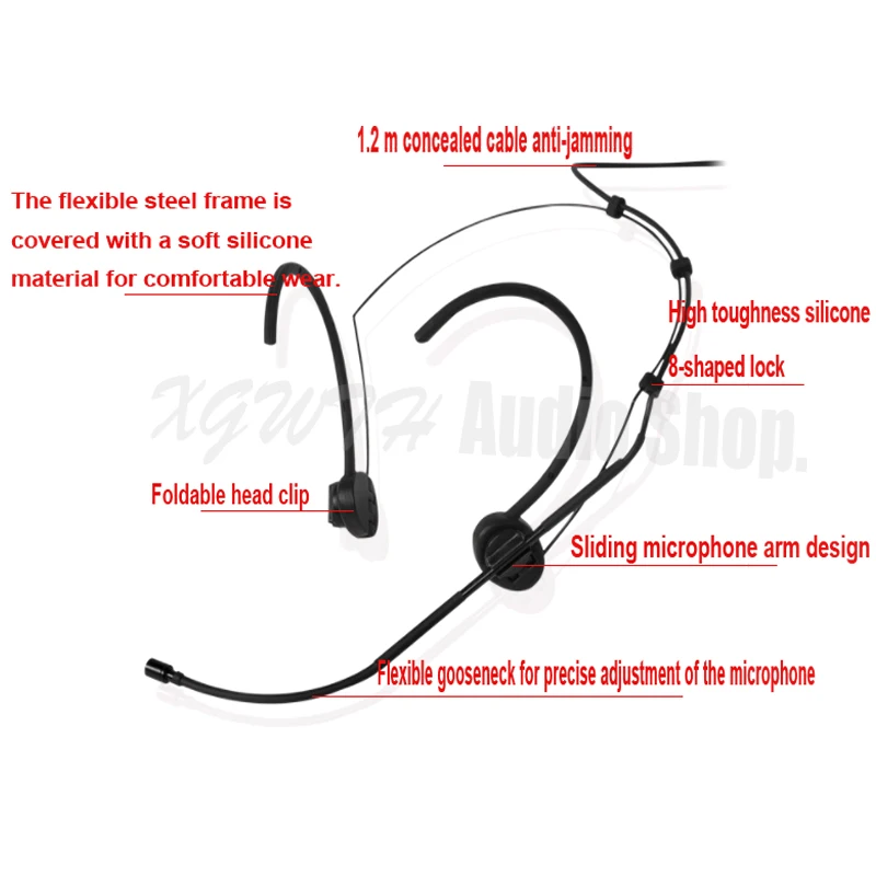 Мини-конденсаторная оголовье головной микрофон для микрофона Sennheiser Shure Беспроводная микрофонная гарнитура Body-Pack передатчик системы