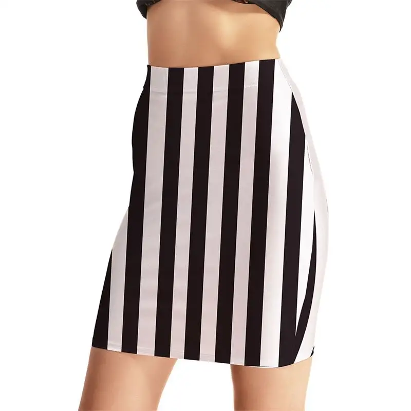 Stripe Design Women Sexy High Waist Skirts Tennis Bowling Skirts Slim