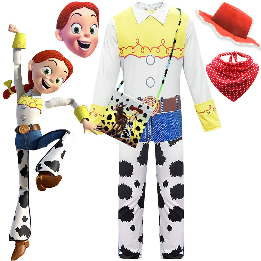 Toy Story 4 Cowgirl Jessie Outfit Cosplay Costume Halloween Carnival Costumes For kid girls Full Sets