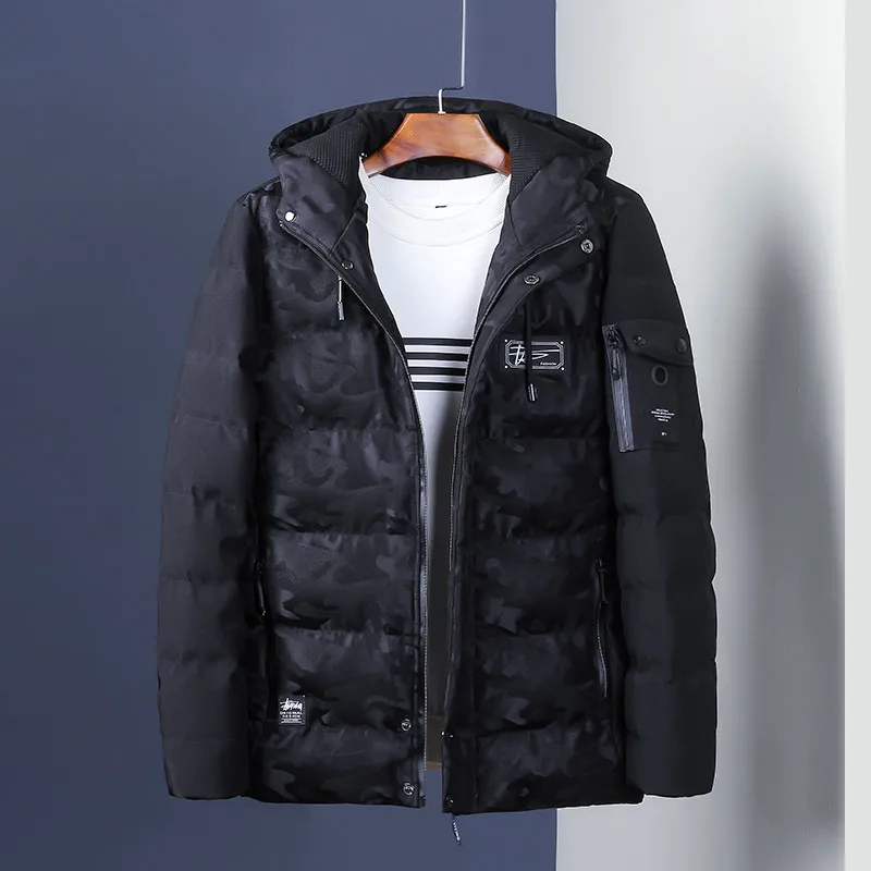 Мужская зимняя куртка с капюшоном и воротником стойкой Размеры M 3XL|parka men|new parkaswinter