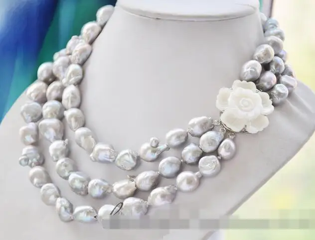 

song voge gem nanJ1782 3strands gray baroque keshi reborn pearl necklace