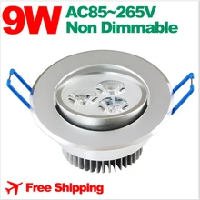 DHL светодиодный светильник 9 Вт светодиодный лампы 85-265 V светодиодный осветительный светодиодный встраиваемый Точечный светильник с Светодиодный драйвер