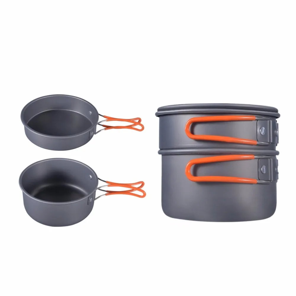 8pcs Outdoor Camping Hiking Cookware Backpacking Cooking Picnic Bowl Pot Pan Set Lightweight Portable Compact