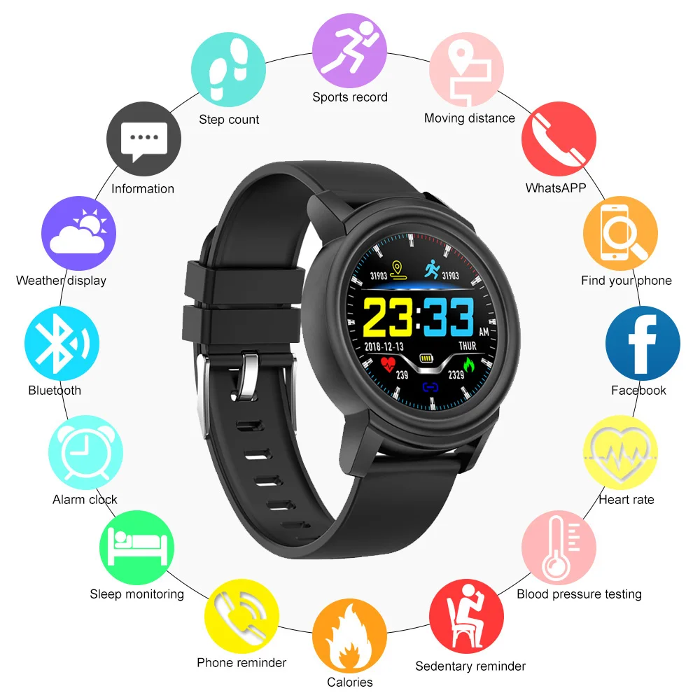

2019 Newest Smart Watch Men Smartwatch IP68 Waterproof Fitness Bracelet Inductive Operation Women Couple Clock For Android iOS