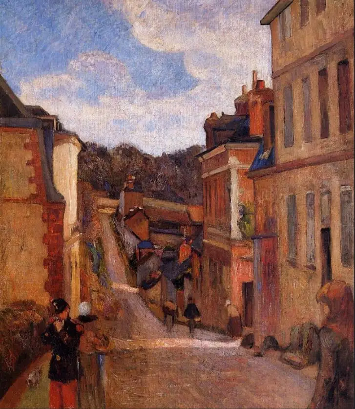 

High quality Oil painting Canvas Reproductions Rue Jouvenet, Rouen (1884) by Paul Gauguin hand painted