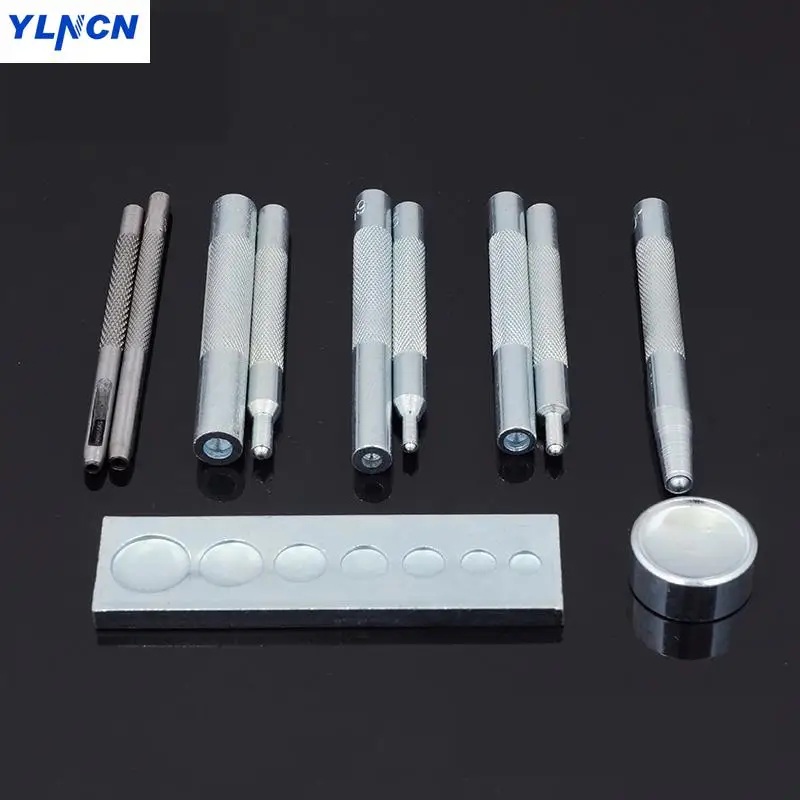 

11pcs four-button tool kit Rivet base punch 633/655/831/201 Leather Tools Work Puncher Leather Craft installation button buckle