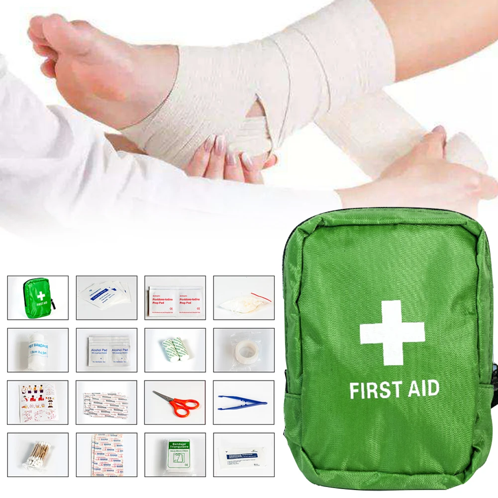 

61pcs/set Oxford Cloth Outdoor Sport Camping Wilderness Treatment Pack Safe Medical Survival Tool Emergency Kit First Aid Bag