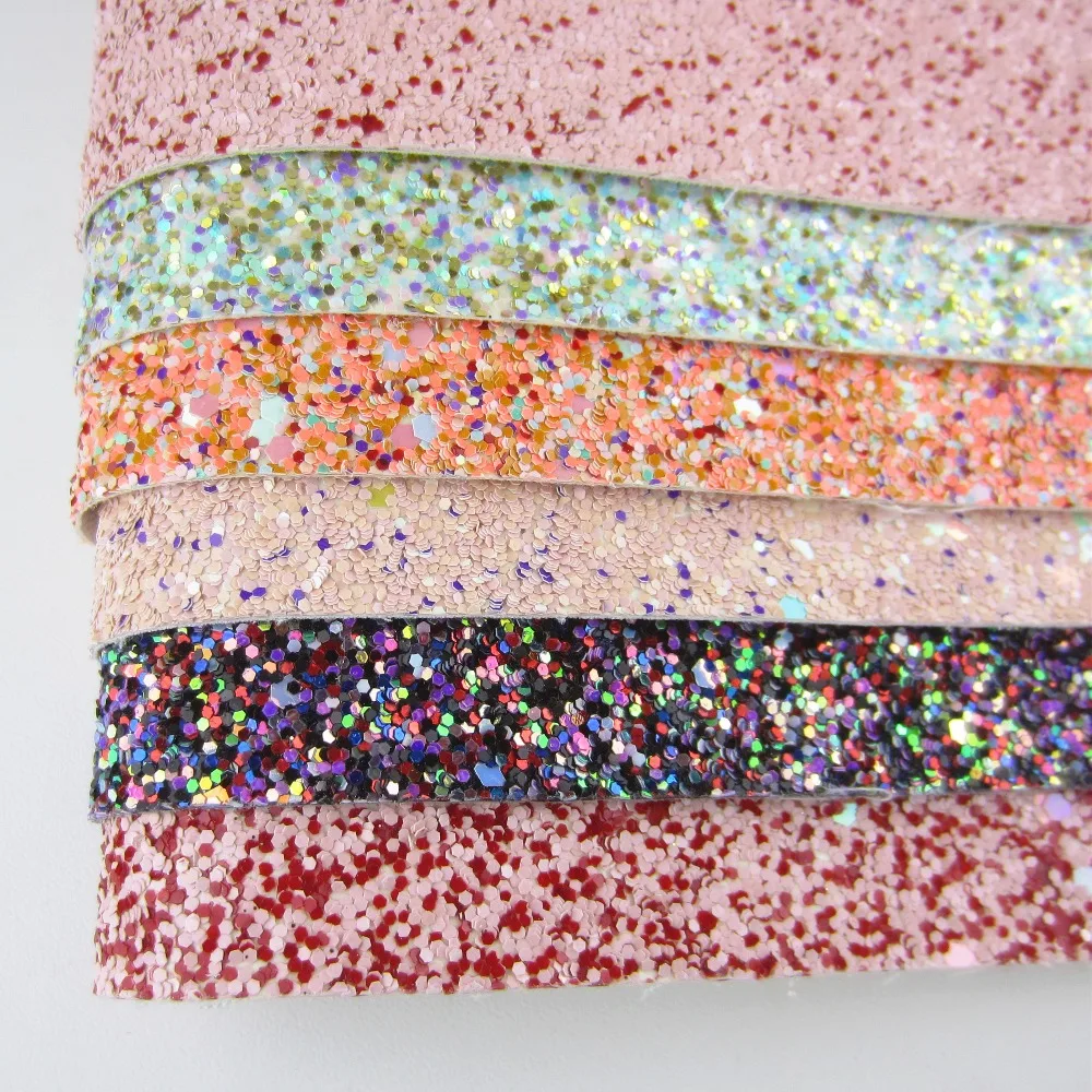 

30cm x 134cm chunky shiny pink purple sky blue glitter fabric 2017 New Arrival AY143