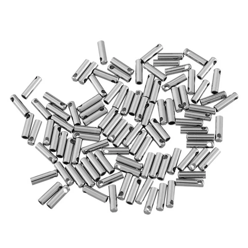 

100pcs 7x2mm Stainless Steel Ends Bead Caps Necklace Head Bracelet For DIY Jewelry Findings Making End craft (Suitable for 1mm)