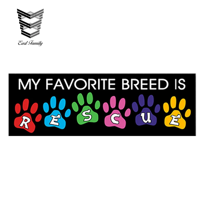 Rescue Is My Favorite Breed Dog Rescue Stickers Window Truck Car Vinyl Bumper Sticker Decal 5