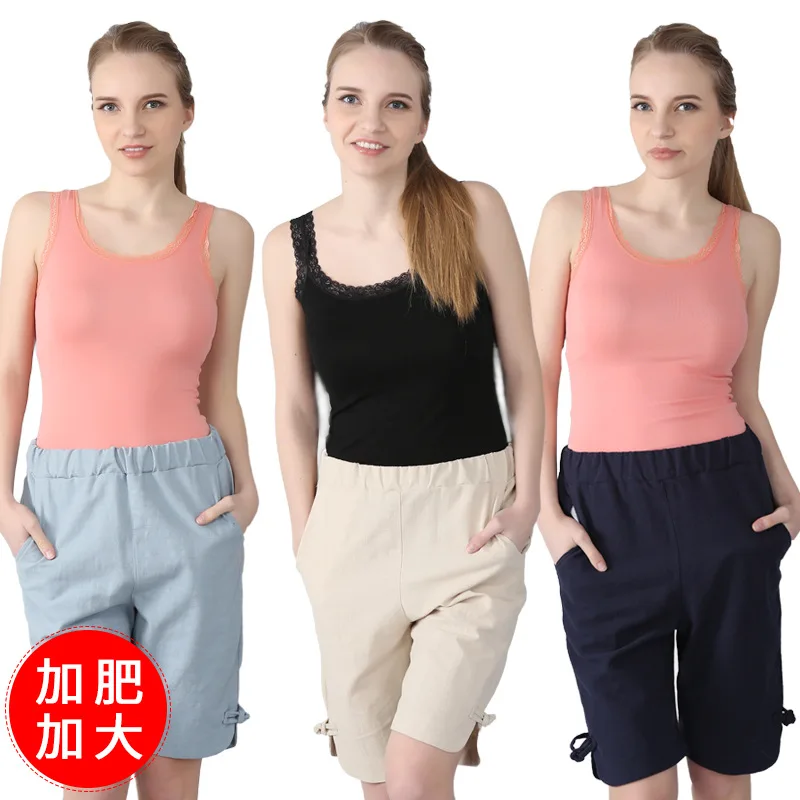 Летние новые женские свободные удобные высококачественные хлопковые шерстяные повседневные увеличивающие пот Большие размеры