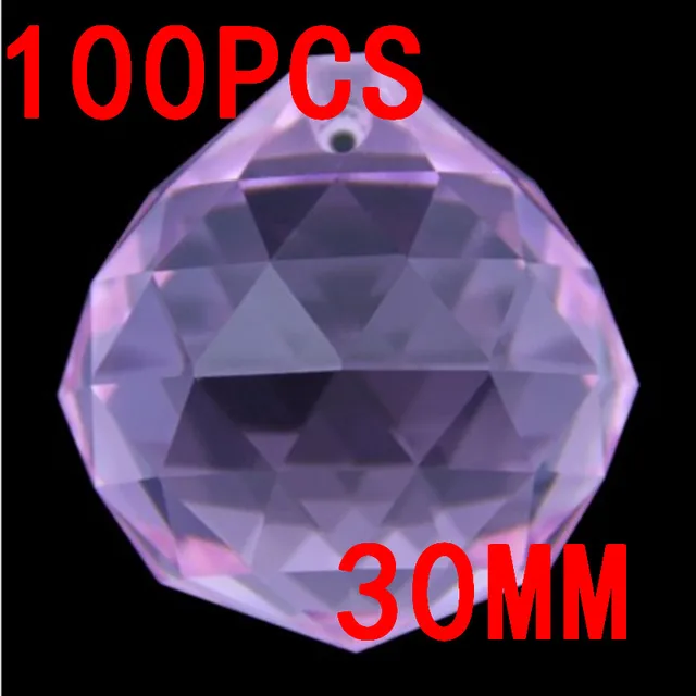 wholesale 100pcs lot 30mm pink crystal lighting parts crystal