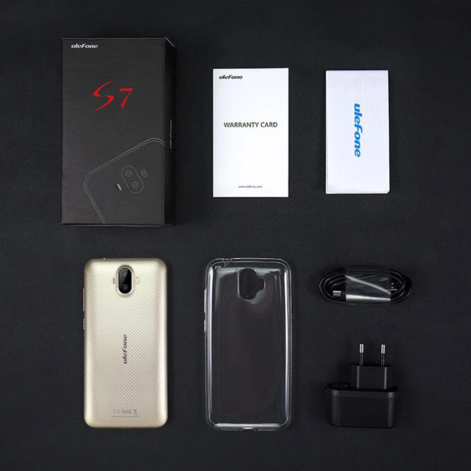 Ulefone S7 5 0 дюймов HD 3g WCDMA смартфон Двойная камера заднего вида MTK6580 четырехъядерный
