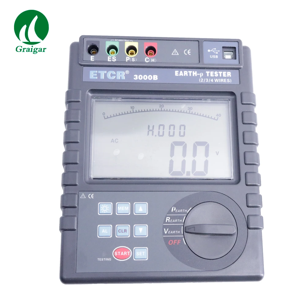 ETCR3000B Digital Earth Resistance Tester Ground Resistance Meter with CE Certificationground