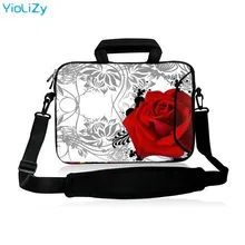 Принт Роза 10 12 13,3 14 15,6 17,3 дюймов женская сумка на плечо для ноутбука Мужская ультрабук сумка-мессенджер сумка для ноутбука рукав SB-9387