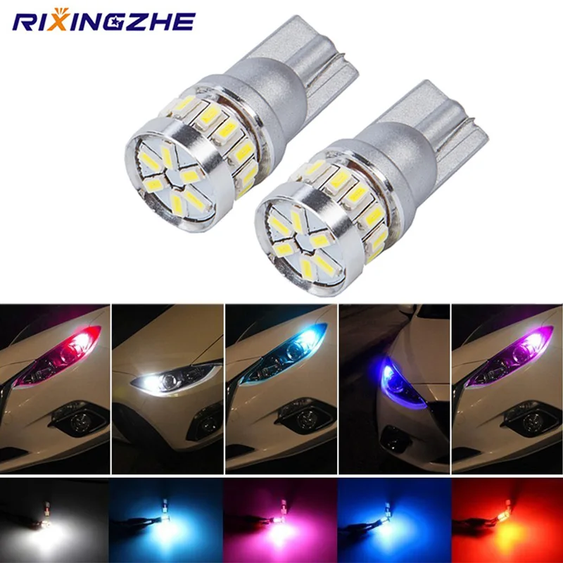 Светодиодная лампа RXZ T10 LED w5w led 3014 18smd 194 168 для парковки с клиновым цоколем белый